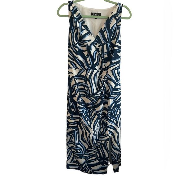 Sam Edelman Faux Wrap Maxi-Dress V-Neck Sleeveless NWT Sz 10 geometric pattern - Picture 6 of 15